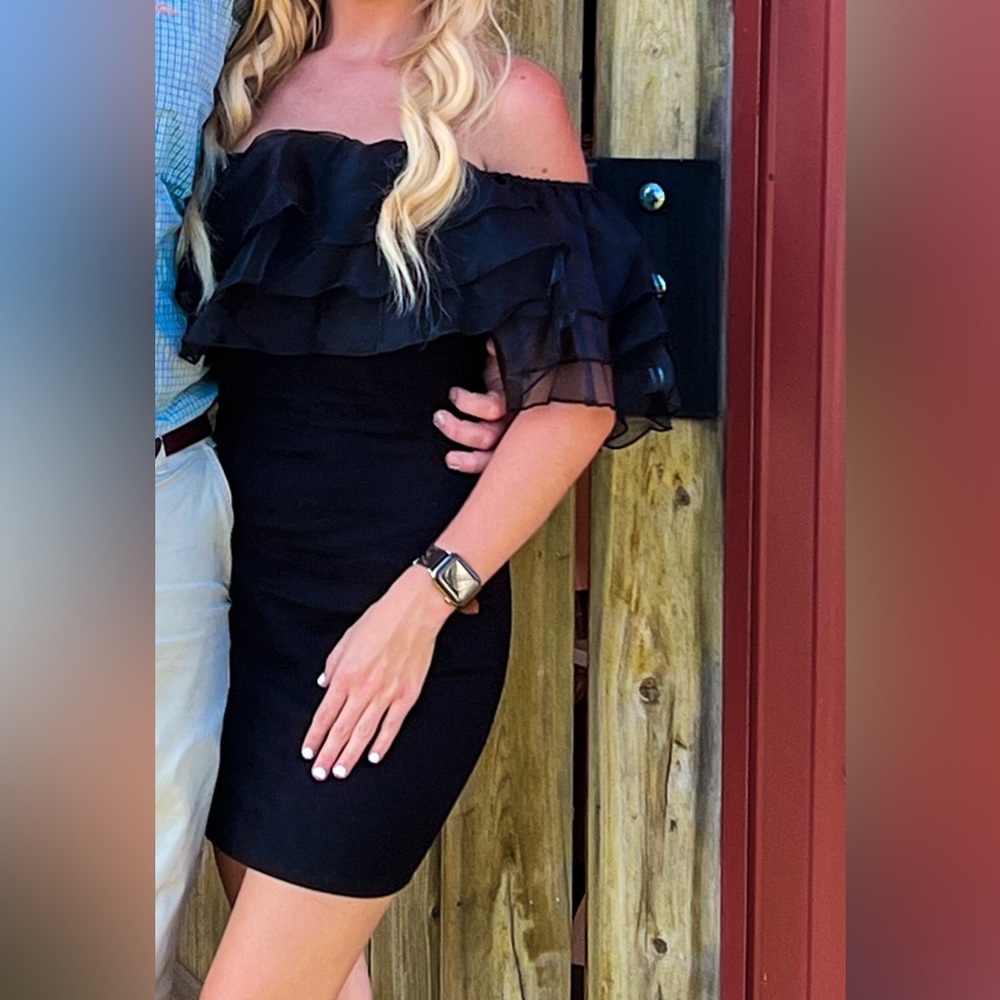 These Three Boutique black off the shoulder dress